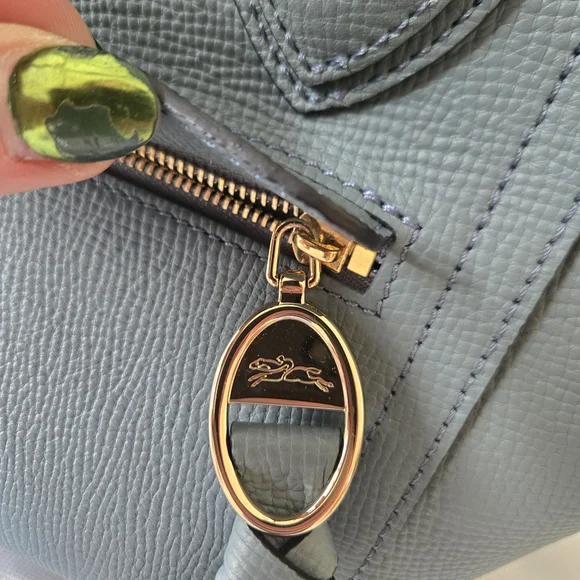 Authentic Longchamp Large Mailbox  Leather Tote Bag in Slate Blue - Picture 3 of 8